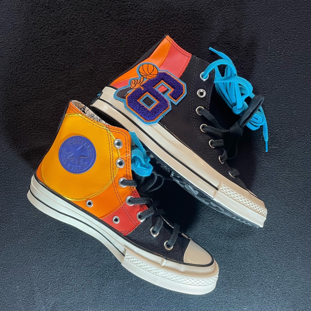 Limited Edition Converse Hi "Tune Squad Space Jam" sneakers- Black, Orange, Blue
